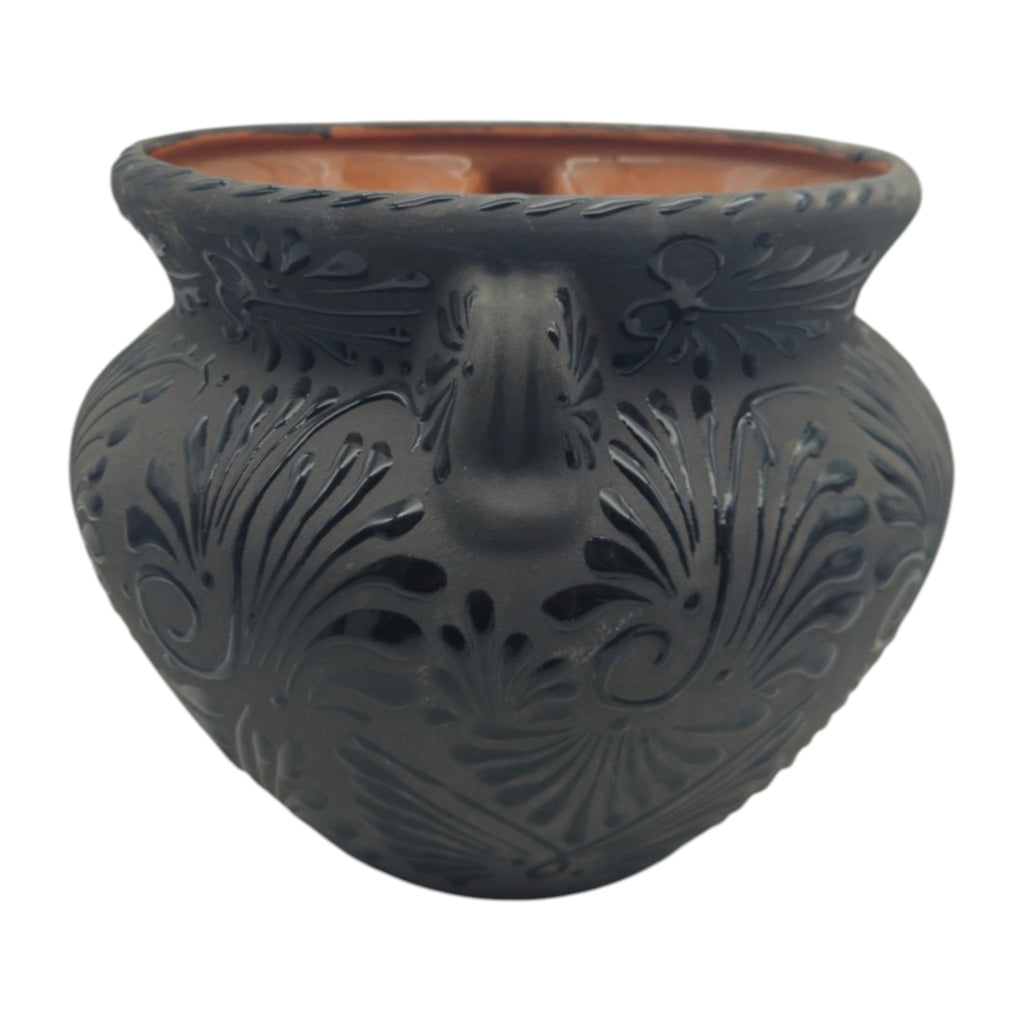 Talavera Floral Pot | Handcrafted Black Design Talavera Flower Pot La Vie Bien Talavera Floral Pot | Handcrafted Black Design