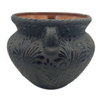 Talavera Floral Pot | Handcrafted Black Design