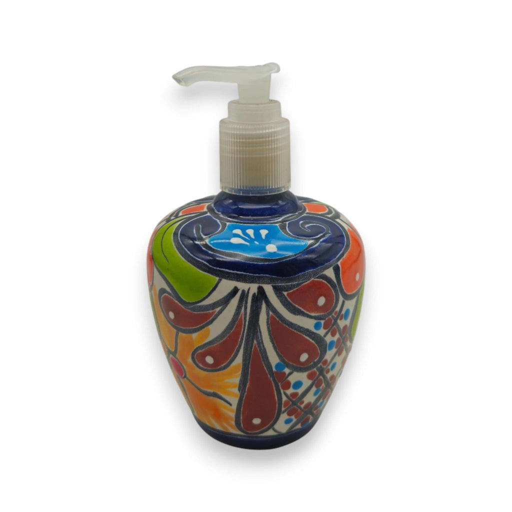 Talavera Floral Soap Pump | Hand-Painted Ceramic Dispenser Talavera Soap Dispenser La Vie Bien Talavera Floral Soap Pump | Hand-Painted Ceramic Dispenser