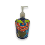 Talavera Floral Soap Pump | Hand-Painted Mexican Ceramic Talavera Soap Dispenser La Vie Bien Talavera Floral Soap Pump | Hand-Painted Mexican Ceramic