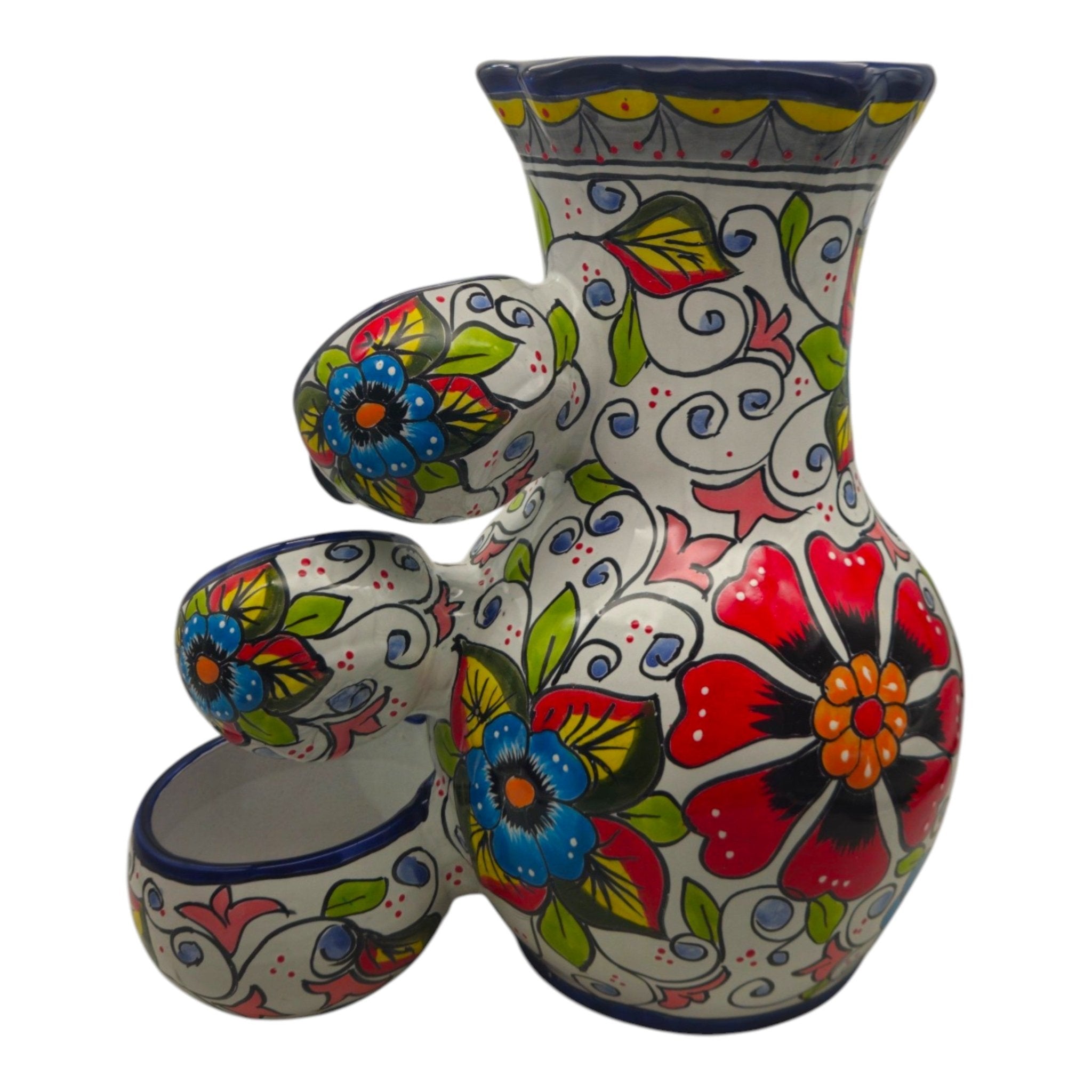 Talavera Floral Water Fountain | Handmade Mexican Art Talavera Fountain La Vie Bien Talavera Floral Water Fountain | Handmade Mexican Art
