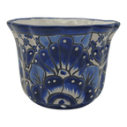 Talavera Flower Pot | Handcrafted Blue & White Mexican Ceramic Talavera Flower Pot La Vie Bien Talavera Flower Pot | Handcrafted Blue & White Mexican Ceramic