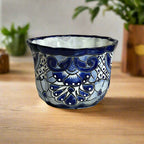 Talavera Flower Pot | Handcrafted Blue & White Mexican Ceramic Talavera Flower Pot La Vie Bien Talavera Flower Pot | Handcrafted Blue & White Mexican Ceramic