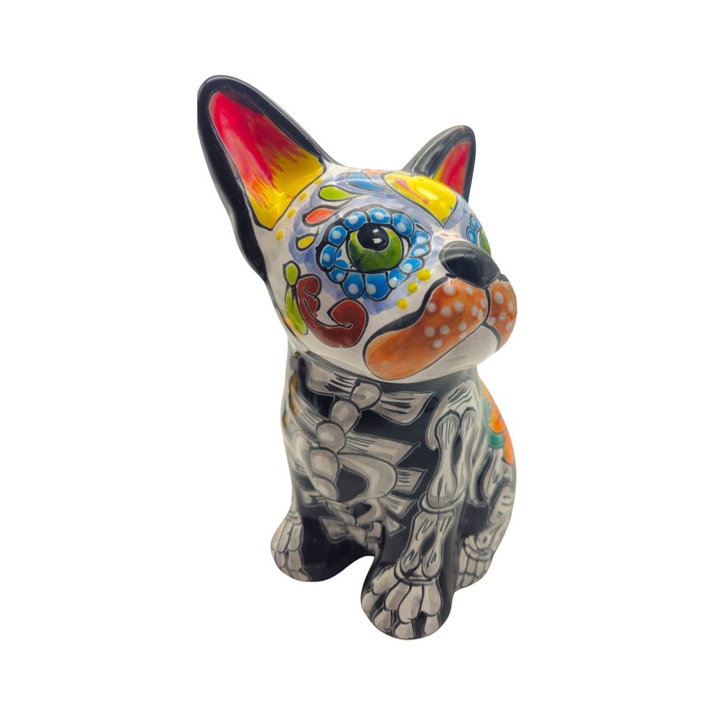 Talavera French Bulldog Statue | Day of the Dead Mexican Decor Talavera Statue La Vie Bien Talavera French Bulldog Statue | Day of the Dead Mexican Decor