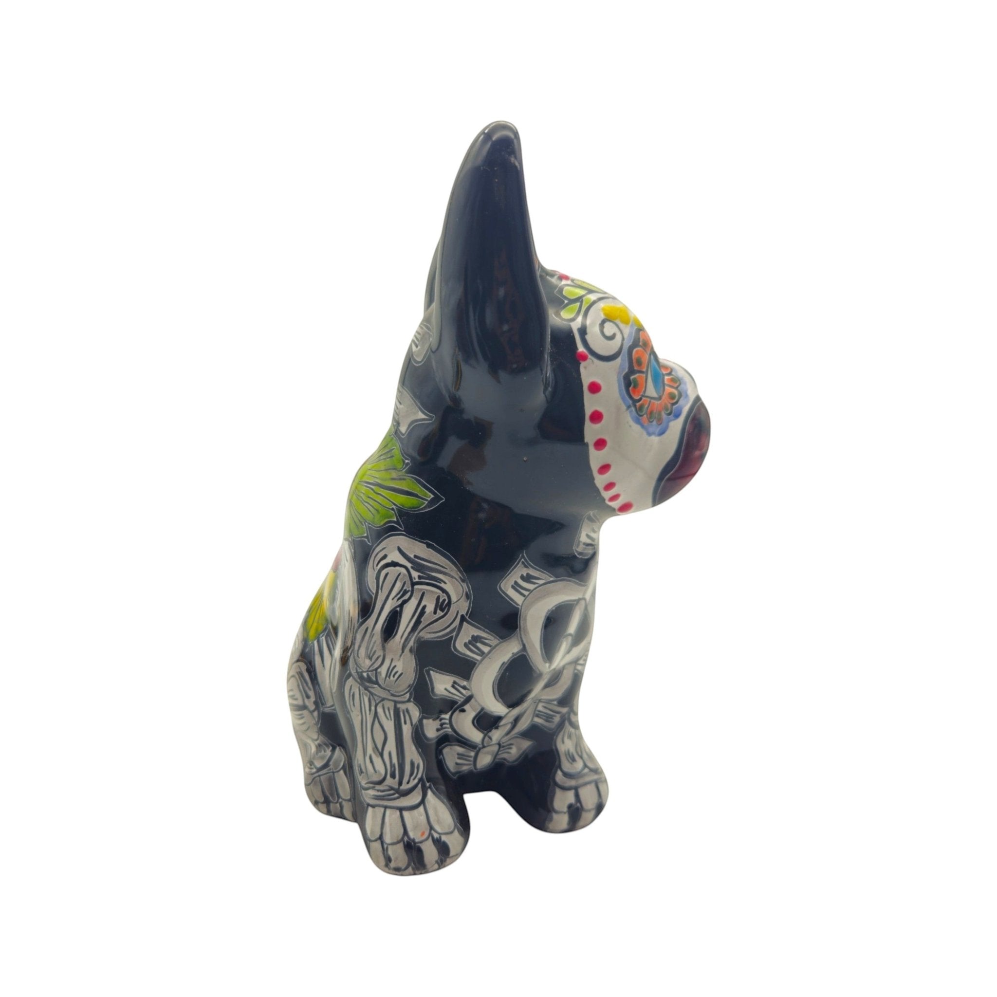 Talavera French Bulldog Statue | Day of the Dead Mexican Decor Talavera Statue La Vie Bien Talavera French Bulldog Statue | Day of the Dead Mexican Decor