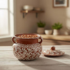 Talavera Frijolero Bean Pot with Lid | Fully Glazed Floral Design Talavera Frijolero La Vie Bien Talavera Frijolero Bean Pot with Lid | Fully Glazed Floral Design