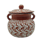 Talavera Frijolero Bean Pot with Lid | Fully Glazed Floral Design Talavera Frijolero La Vie Bien Talavera Frijolero Bean Pot with Lid | Fully Glazed Floral Design