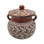 Talavera Frijolero Bean Pot with Lid | Fully Glazed Floral Design Talavera Frijolero La Vie Bien Talavera Frijolero Bean Pot with Lid | Fully Glazed Floral Design