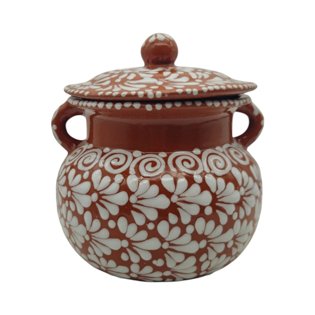Talavera Frijolero Bean Pot with Lid | Fully Glazed Floral Design Talavera Frijolero La Vie Bien Talavera Frijolero Bean Pot with Lid | Fully Glazed Floral Design