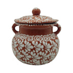 Talavera Frijolero Bean Pot with Lid | Fully Glazed Floral Design Talavera Frijolero La Vie Bien Talavera Frijolero Bean Pot with Lid | Fully Glazed Floral Design