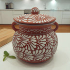 Talavera Frijolero Bean Pot with Lid | Mexican Clay Pot Talavera Frijolero La Vie Bien Talavera Frijolero Bean Pot with Lid | Mexican Clay Pot