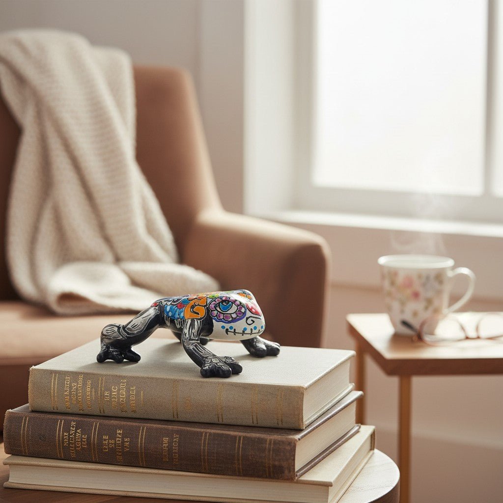Talavera Frog Figurine | Day of the Dead Wall Art Talavera Wall Art La Vie Bien Talavera Frog Figurine | Day of the Dead Wall Art