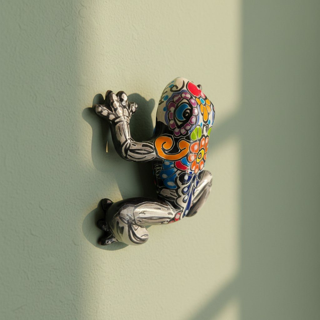 Talavera Frog Figurine | Day of the Dead Wall Art Talavera Wall Art La Vie Bien Talavera Frog Figurine | Day of the Dead Wall Art