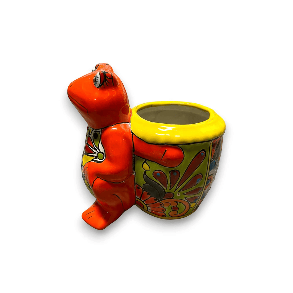 Talavera Frog Planter | Colorful Hand - Painted Mexican Pottery Talavera Planter La Vie Bien Talavera Frog Planter | Colorful Hand - Painted Mexican Pottery