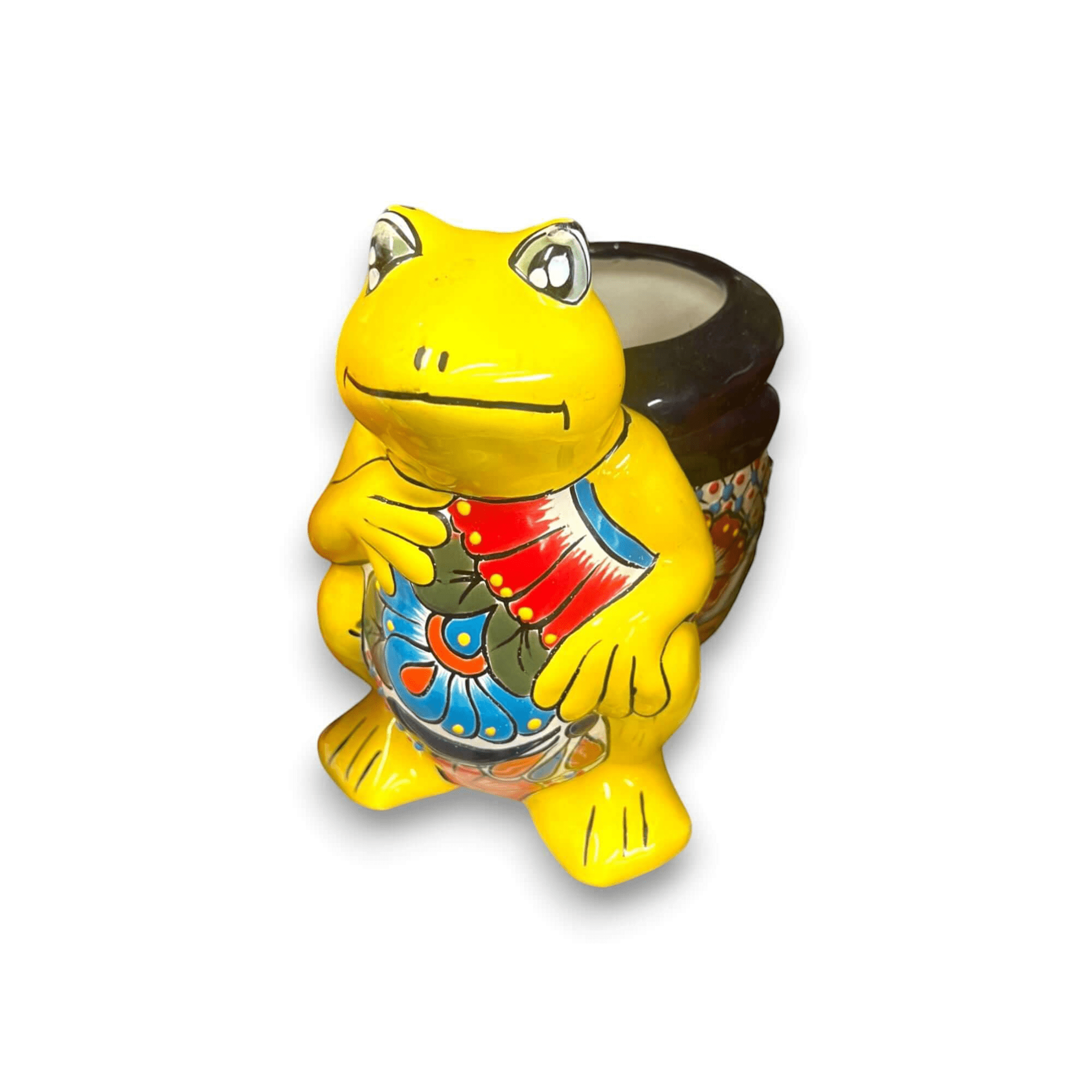 Talavera Frog Planter | Colorful Hand - Painted Mexican Pottery Talavera Planter La Vie Bien Talavera Frog Planter | Colorful Hand - Painted Mexican Pottery
