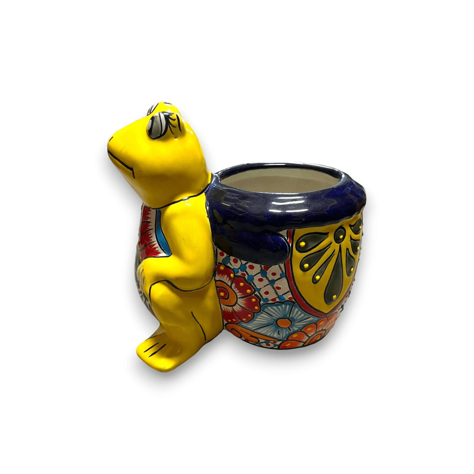 Talavera Frog Planter | Colorful Hand - Painted Mexican Pottery Talavera Planter La Vie Bien Talavera Frog Planter | Colorful Hand - Painted Mexican Pottery