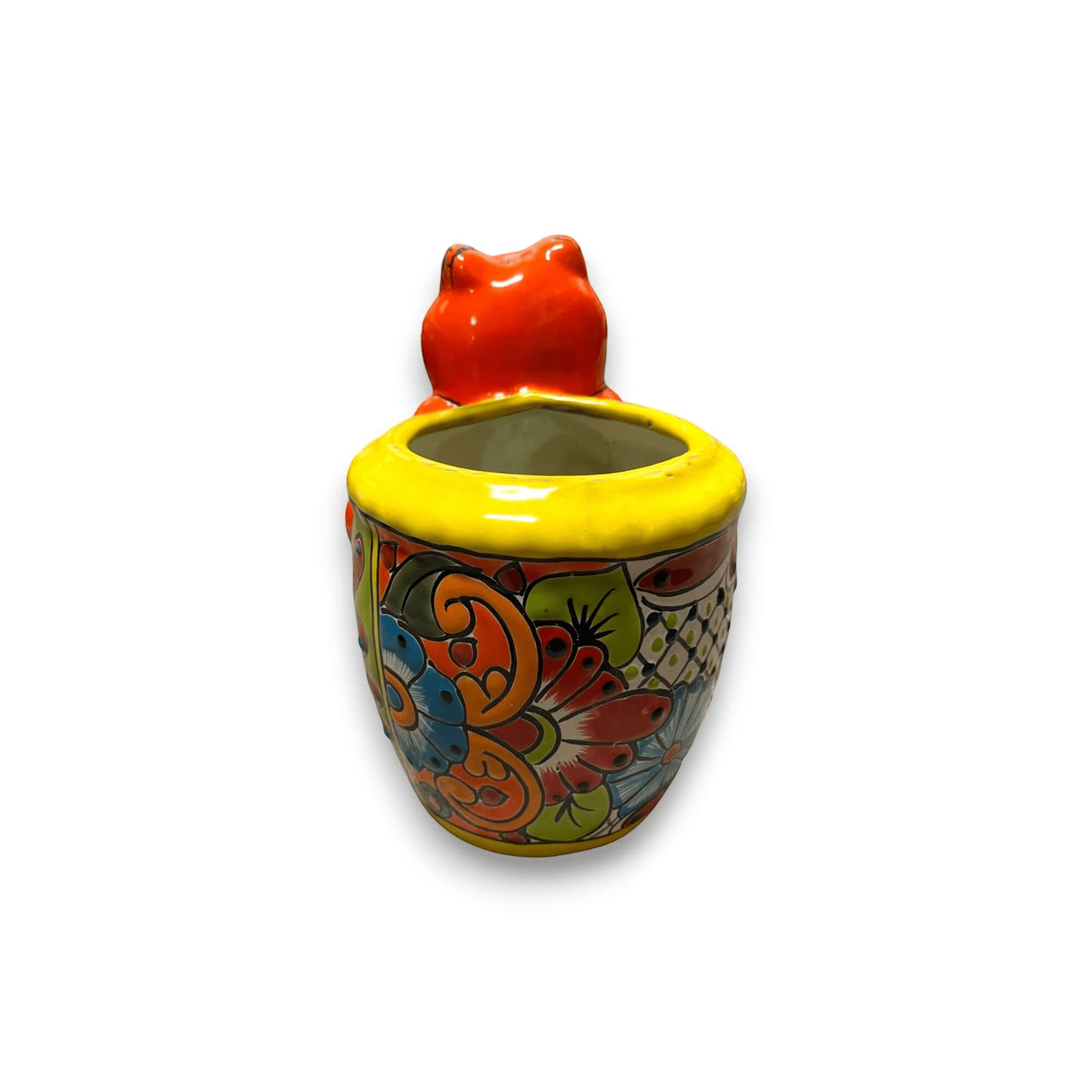Talavera Frog Planter | Colorful Hand - Painted Mexican Pottery Talavera Planter La Vie Bien Talavera Frog Planter | Colorful Hand - Painted Mexican Pottery