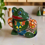 Talavera Frog Planter | Colorful Handmade Mexican Pottery Talavera Planter La Vie Bien Talavera Frog Planter | Colorful Handmade Mexican Pottery
