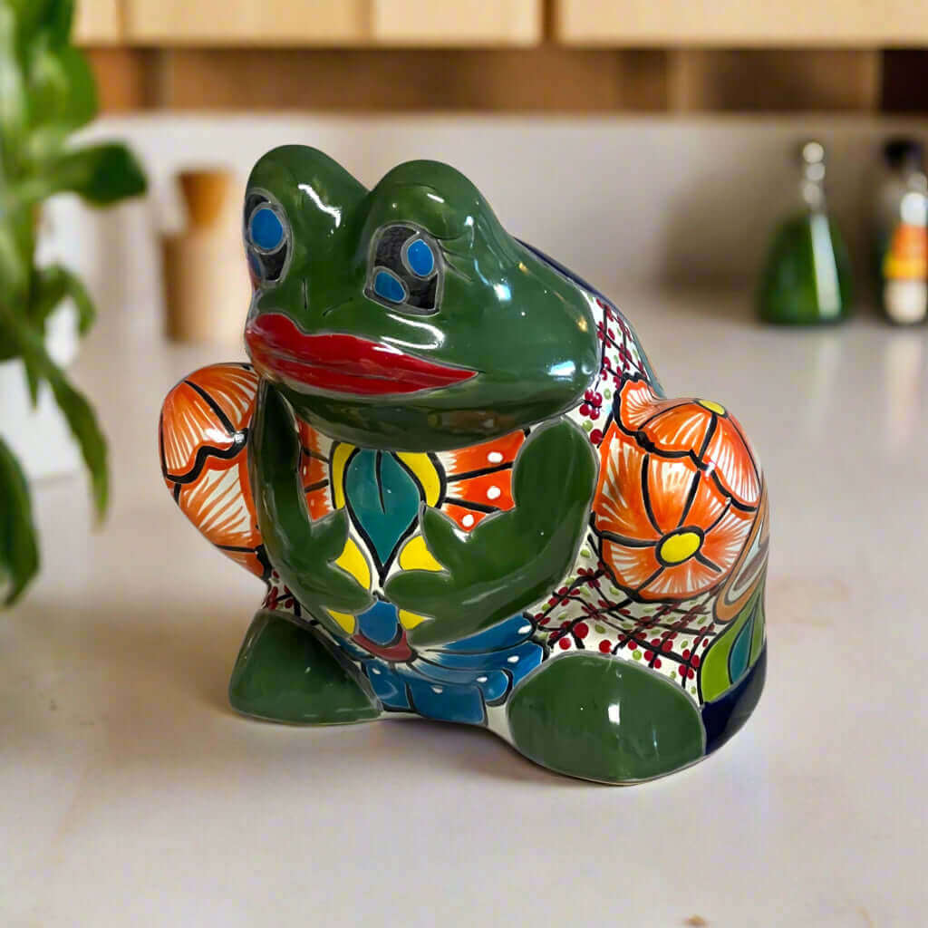 Talavera Frog Planter | Colorful Handmade Mexican Pottery Talavera Planter La Vie Bien Talavera Frog Planter | Colorful Handmade Mexican Pottery