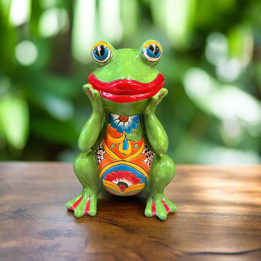 Talavera Frog Statue | Colorful Hand - Painted Mexican Decor Talavera Statue La Vie Bien Talavera Frog Statue | Colorful Hand - Painted Mexican Decor