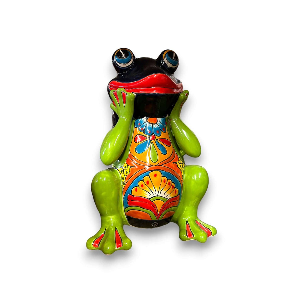 Talavera Frog Statue | Vibrant Hand - Painted Mexican Ceramic Art Talavera Statue La Vie Bien Talavera Frog Statue | Vibrant Hand - Painted Mexican Ceramic Art