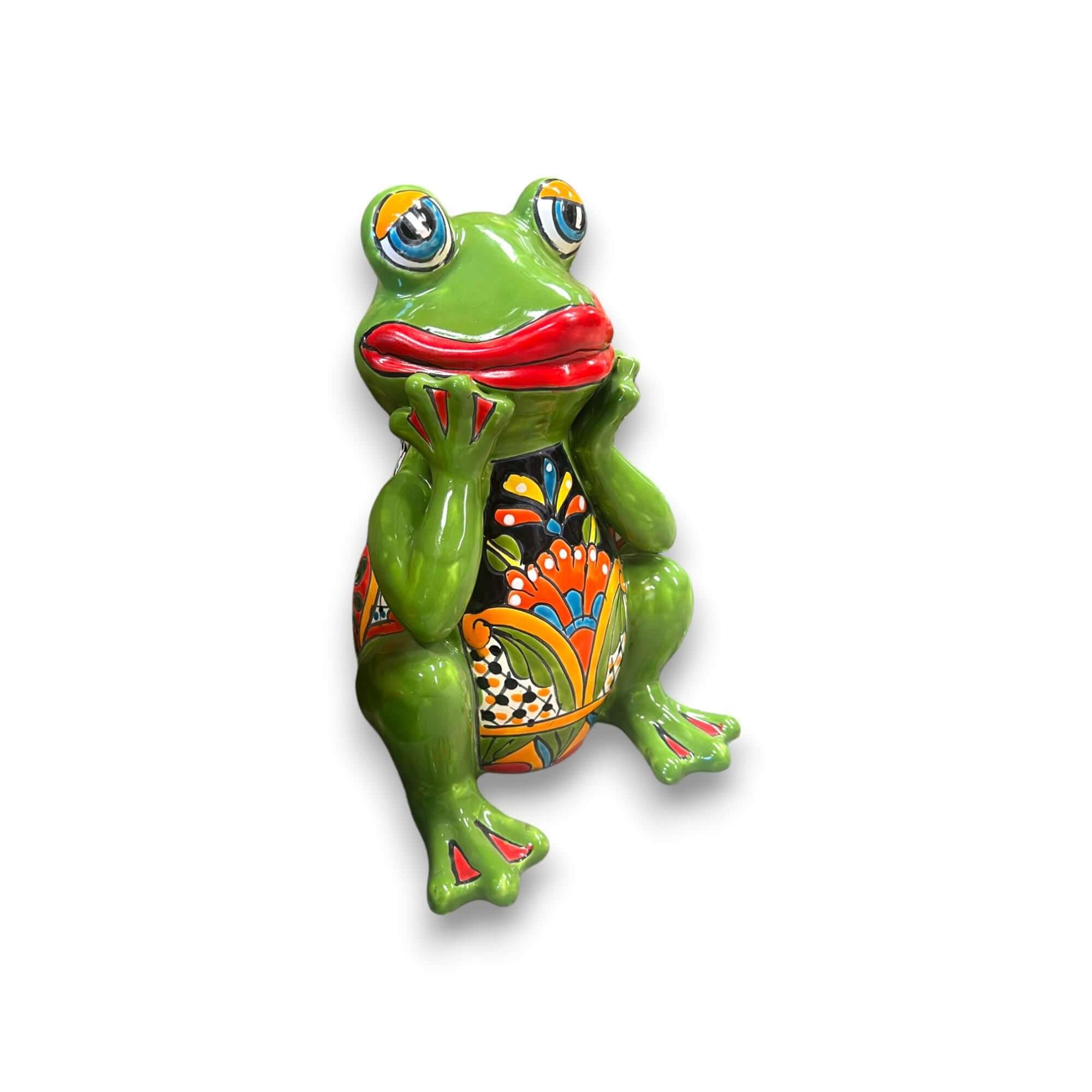 Talavera Frog Statue | Vibrant Hand-Painted Mexican Ceramic Art Talavera Statue La Vie Bien Talavera Frog Statue | Vibrant Hand-Painted Mexican Ceramic Art