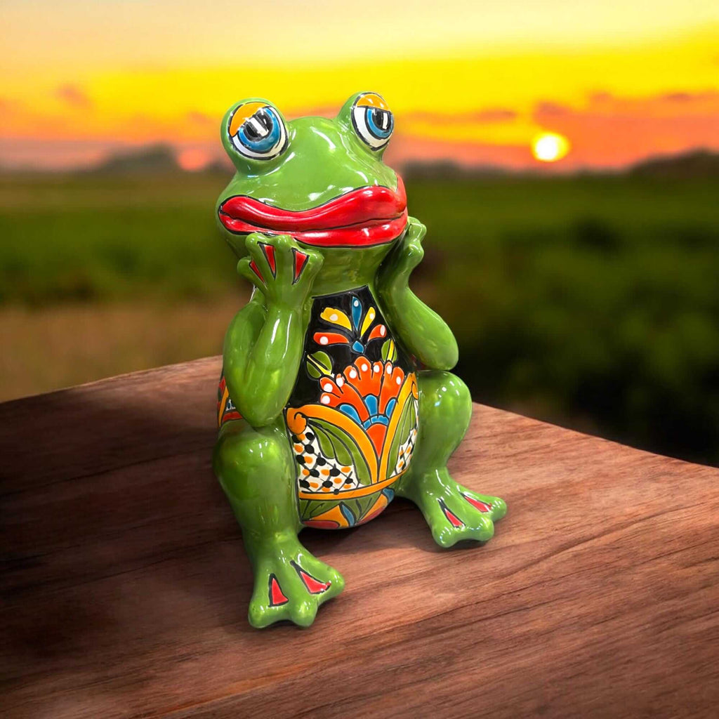 Talavera Frog Statue | Vibrant Hand - Painted Mexican Ceramic Art Talavera Statue La Vie Bien Talavera Frog Statue | Vibrant Hand - Painted Mexican Ceramic Art