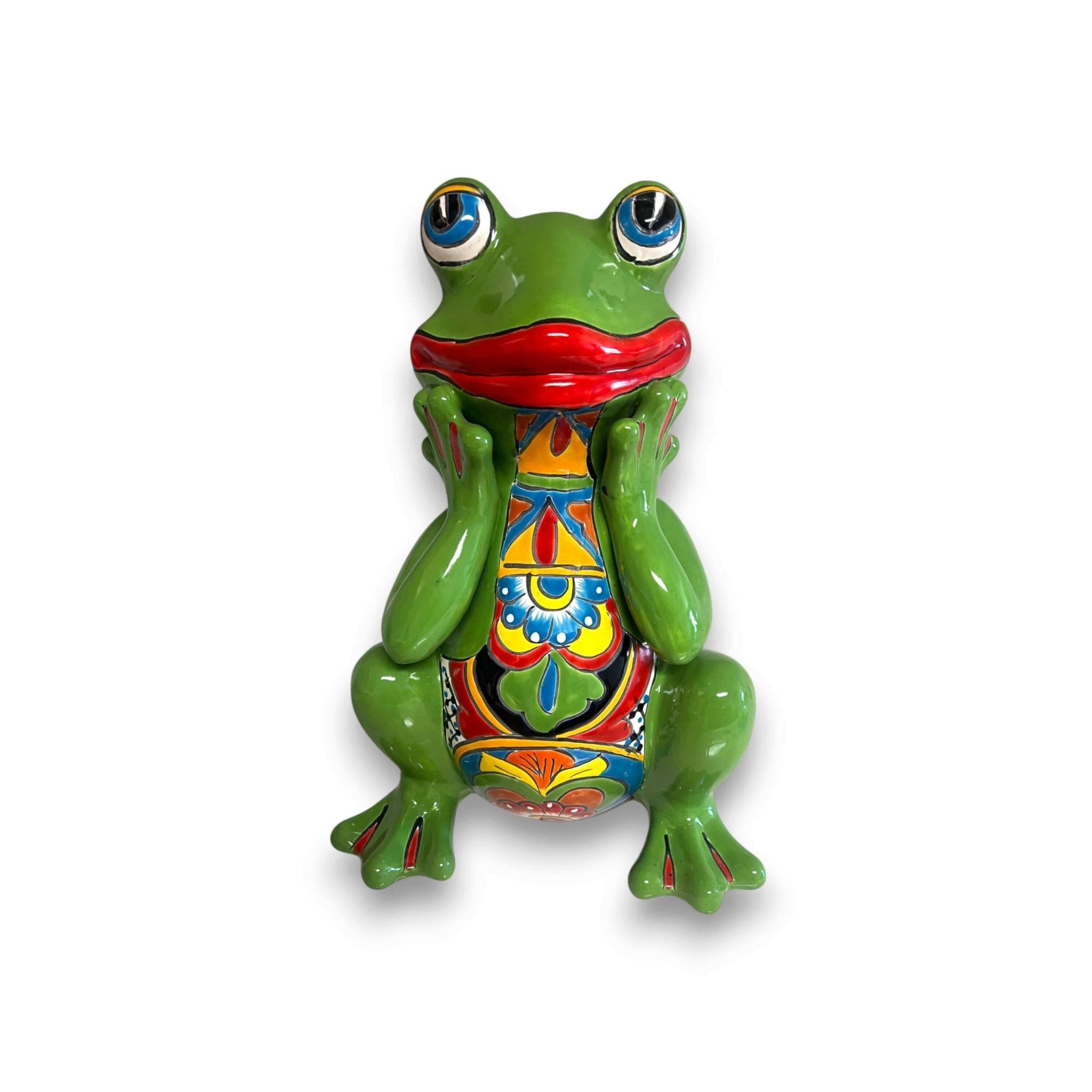 Talavera Frog Statue | Vibrant Hand-Painted Mexican Ceramic Art Talavera Statue La Vie Bien Talavera Frog Statue | Vibrant Hand-Painted Mexican Ceramic Art