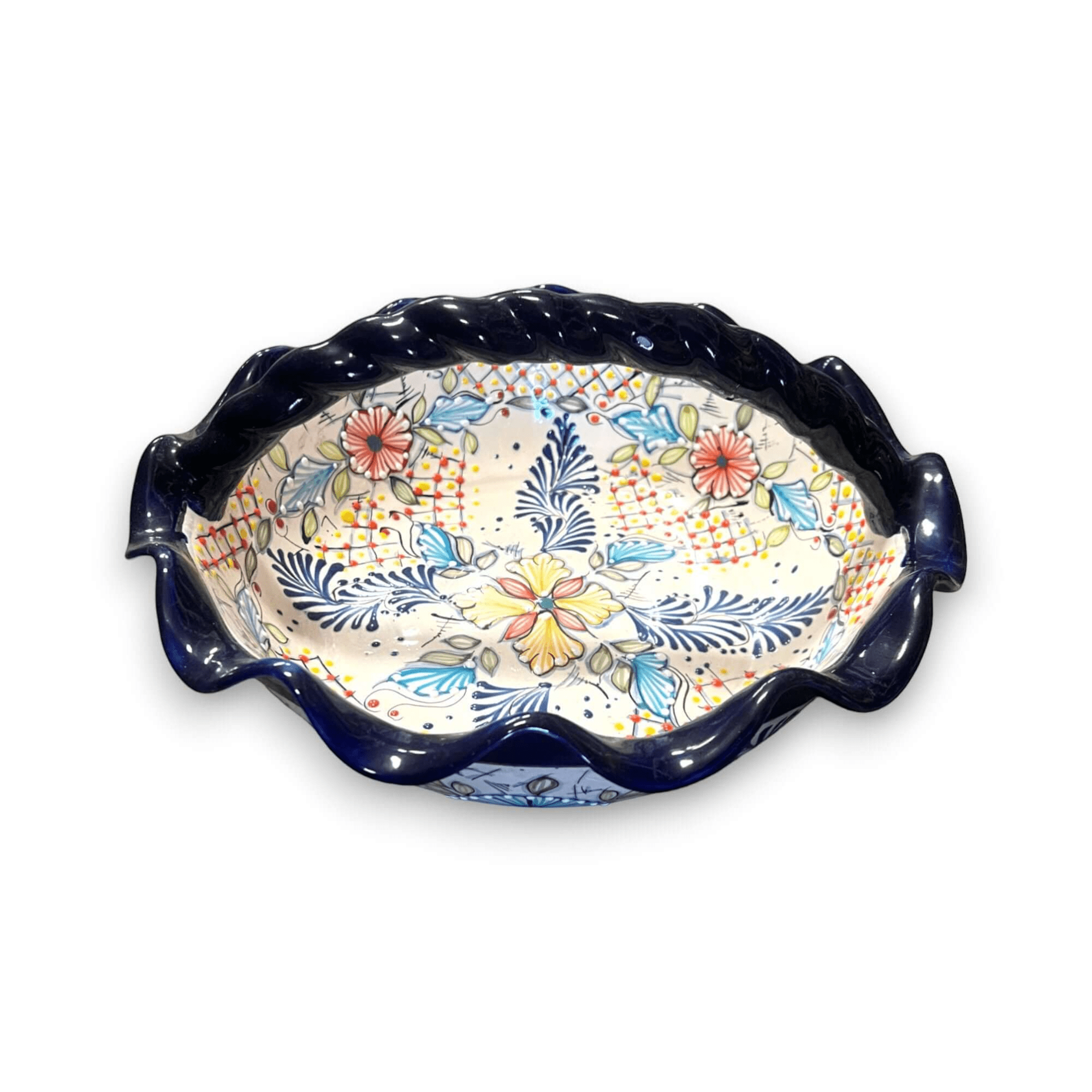 Talavera Fruit Basket | Colorful Hand - Painted Centerpiece Talavera Fruit Basket La Vie Bien Talavera Fruit Basket | Colorful Hand - Painted Centerpiece