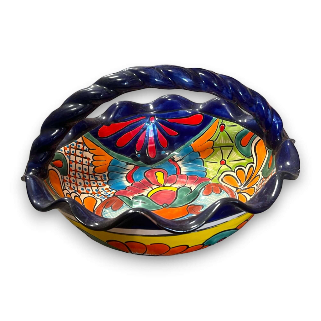 Talavera Fruit Basket | Colorful Hand - Painted Centerpiece Talavera Fruit Basket La Vie Bien Talavera Fruit Basket | Colorful Hand - Painted Centerpiece