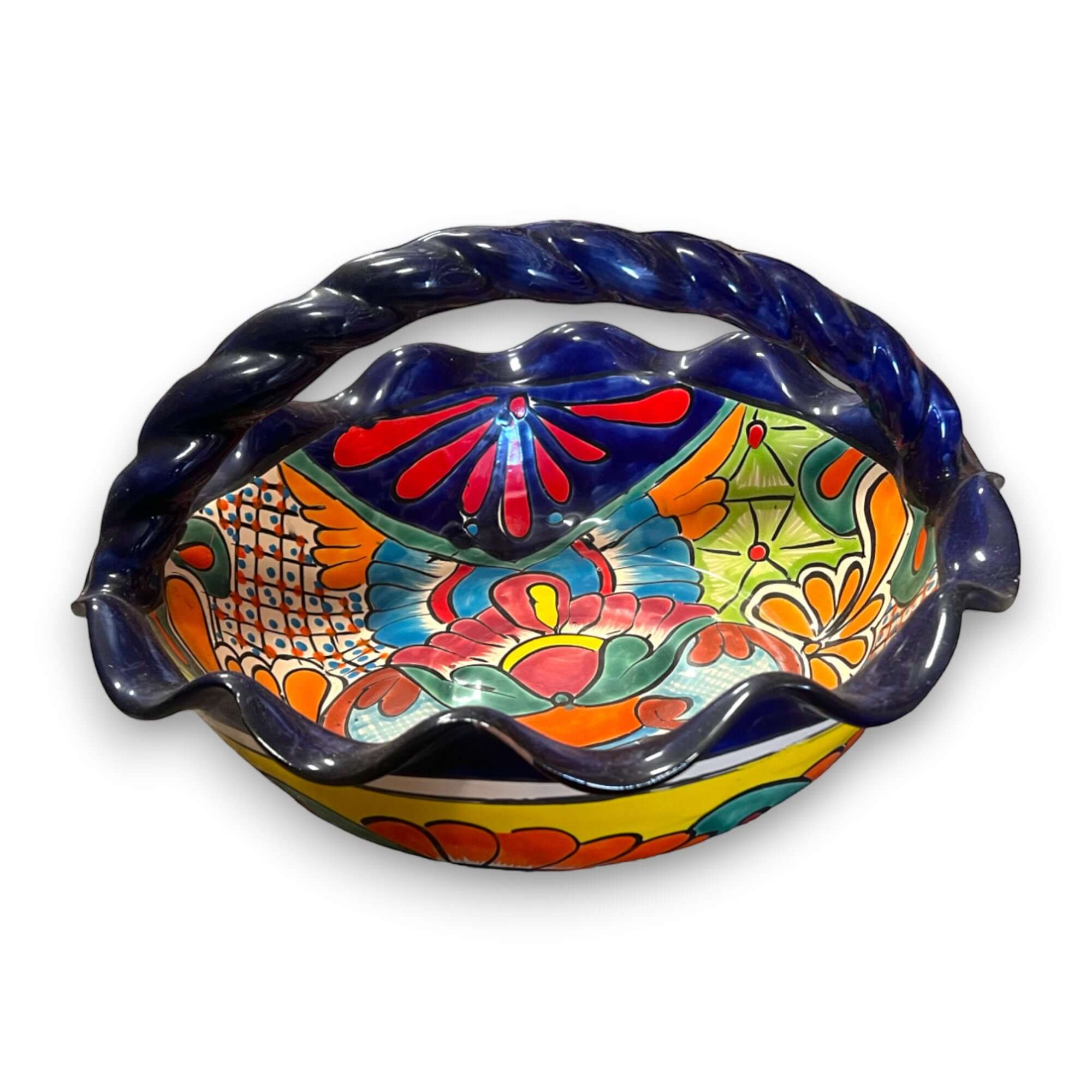 Talavera Fruit Basket | Colorful Hand - Painted Centerpiece Talavera Fruit Basket La Vie Bien Talavera Fruit Basket | Colorful Hand - Painted Centerpiece