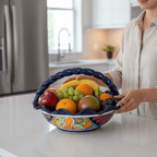 Talavera Fruit Basket | Colorful Hand - Painted Centerpiece Talavera Fruit Basket La Vie Bien Talavera Fruit Basket | Colorful Hand - Painted Centerpiece