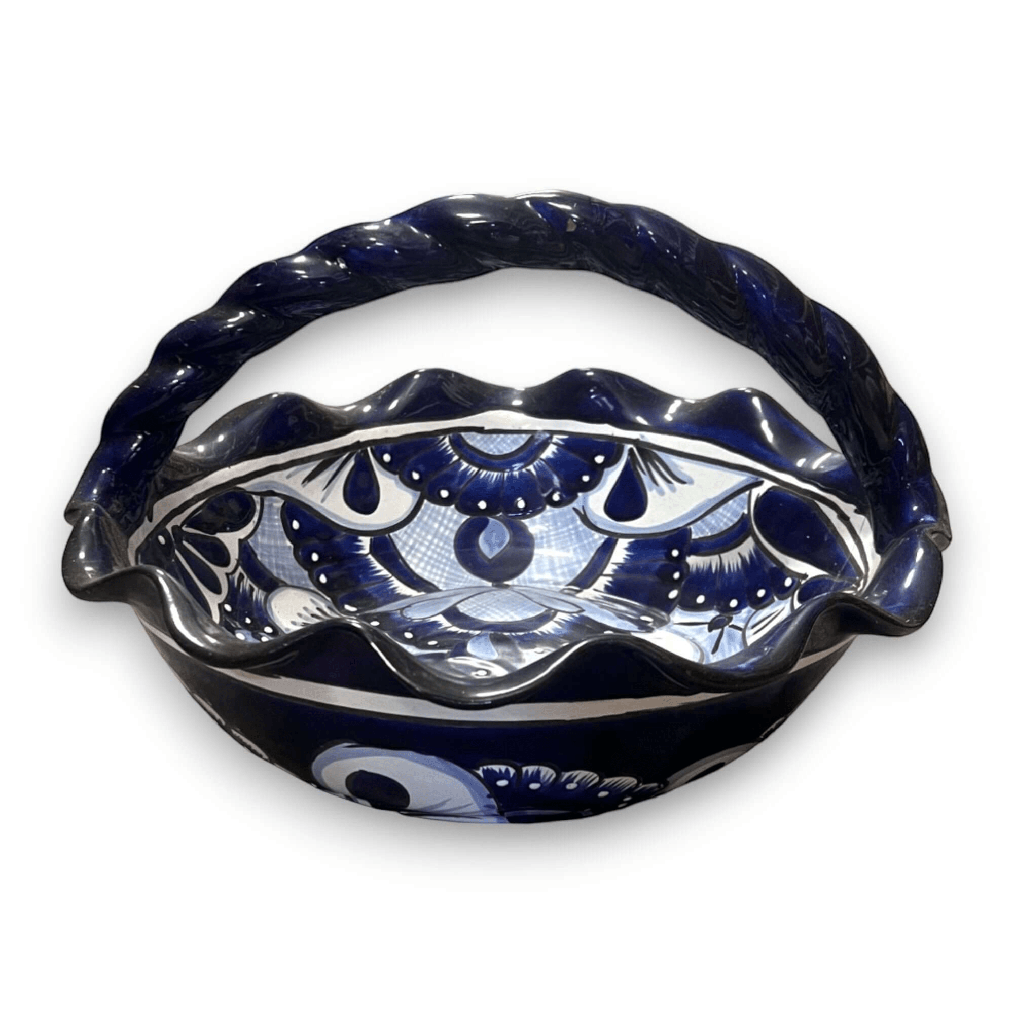 Talavera Fruit Basket | Colorful Hand - Painted Centerpiece Talavera Fruit Basket La Vie Bien Talavera Fruit Basket | Colorful Hand - Painted Centerpiece