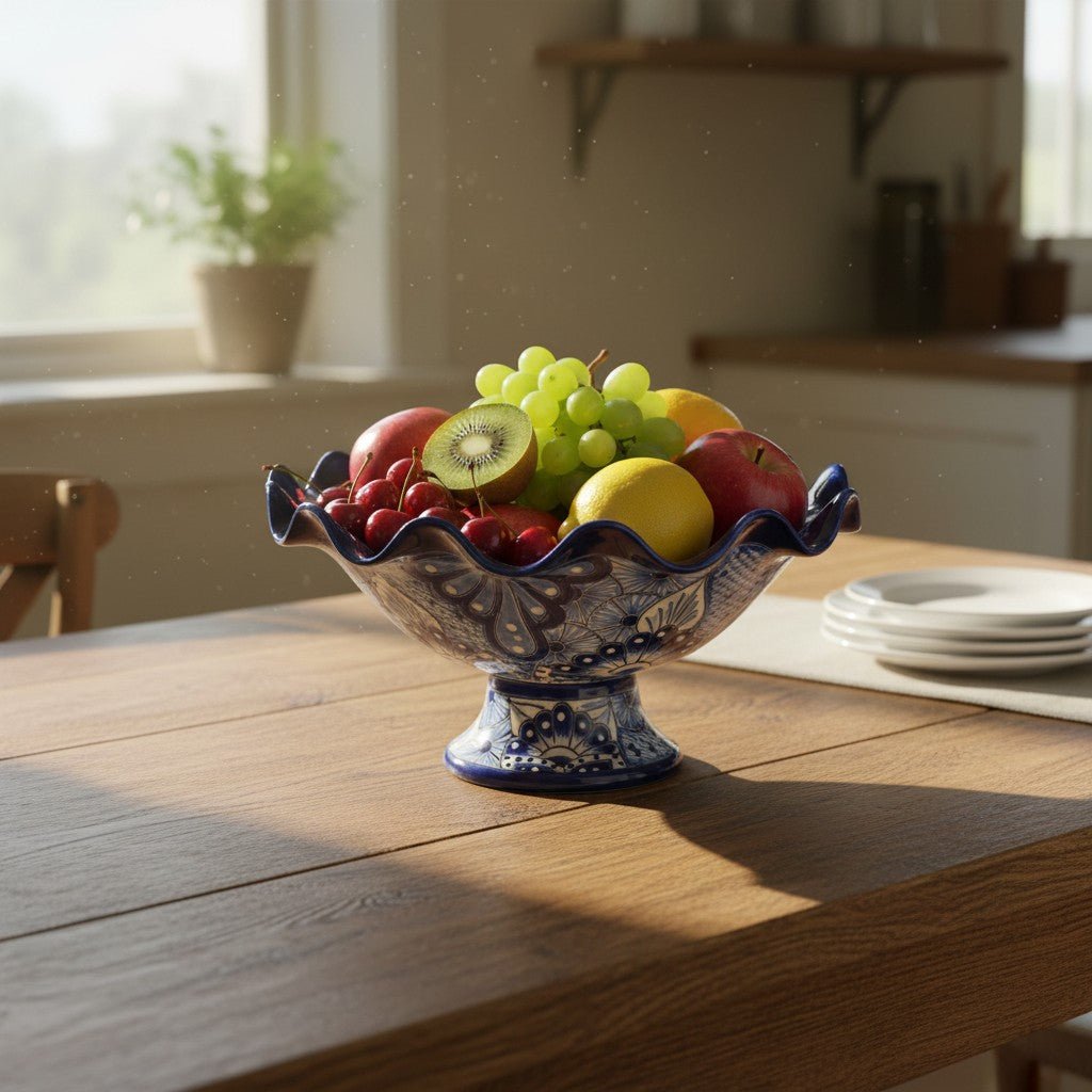Talavera Fruit Basket | Hand-Painted Mexican Ceramic Centerpiece Talavera Fruit Basket La Vie Bien Talavera Fruit Basket | Hand-Painted Mexican Ceramic Centerpiece