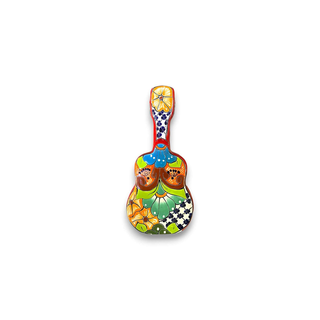 Talavera Guitar Statue | Hand-Painted Mexican Folk Art Decor Talavera Statue La Vie Bien Talavera Guitar Statue | Hand-Painted Mexican Folk Art Decor