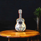 Talavera Guitar Statue | Hand - Painted Mexican Folk Art Decor Talavera Statue La Vie Bien Talavera Guitar Statue | Hand - Painted Mexican Folk Art Decor