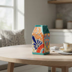 Talavera Hand - Painted Milk Carton | Colorful Mexican Container Talavera Statue La Vie Bien Talavera Hand - Painted Milk Carton | Colorful Mexican Container