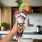 Talavera Hanging Parrot | Colorful Mexican Bird Talavera Statue La Vie Bien Talavera Hanging Parrot | Colorful Mexican Bird