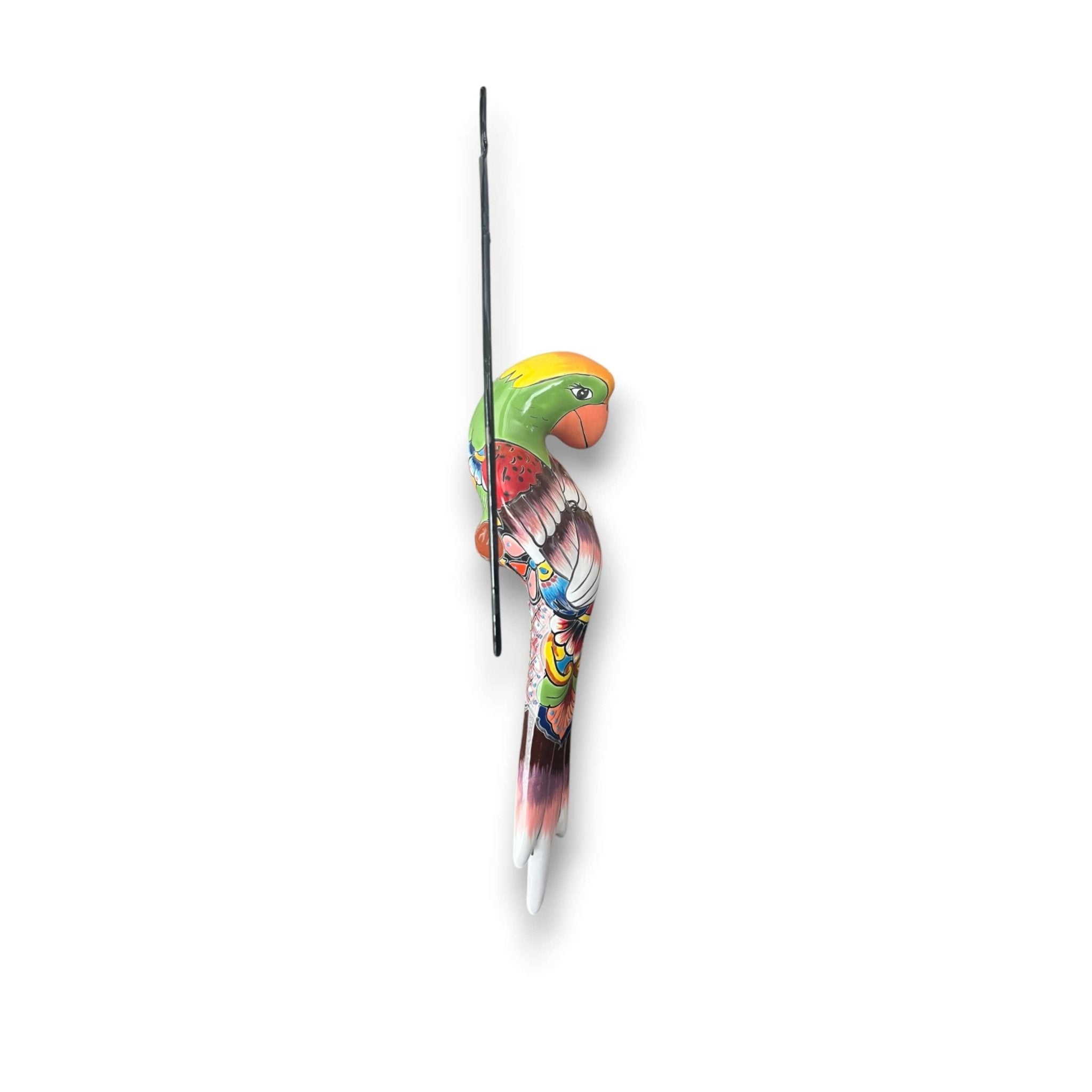 Talavera Hanging Parrot | Colorful Mexican Bird Talavera Statue La Vie Bien Talavera Hanging Parrot | Colorful Mexican Bird