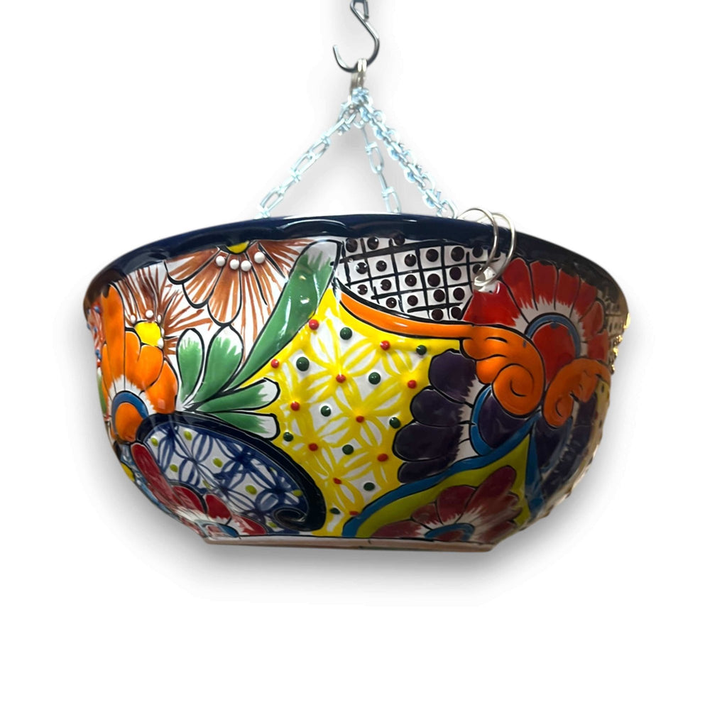 Talavera Hanging Planter | Colorful Hand-Painted Mexican Flower Pot Talavera Flower Pot La Vie Bien Talavera Hanging Planter | Colorful Hand-Painted Mexican Flower Pot