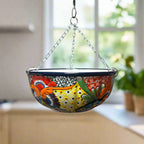 Talavera Hanging Planter | Colorful Hand - Painted Mexican Flower Pot Talavera Flower Pot La Vie Bien Talavera Hanging Planter | Colorful Hand - Painted Mexican Flower Pot