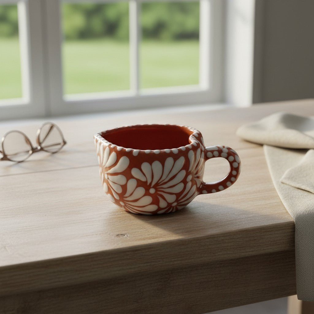 Talavera Heart Mug | Hand-Painted Mexican Coffee Cup Talavera Mug La Vie Bien Talavera Heart Mug | Hand-Painted Mexican Coffee Cup