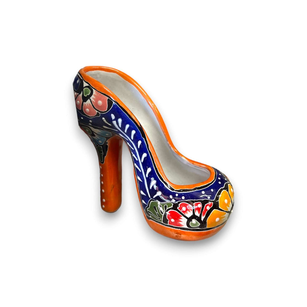 Talavera High Heel Statue | Colorful Handmade Mexican Decor Talavera Statue La Vie Bien Talavera High Heel Statue | Colorful Handmade Mexican Decor