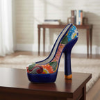 Talavera High Heel Statue | Multicolor Floral Design Talavera Statue La Vie Bien Talavera High Heel Statue | Multicolor Floral Design