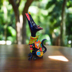 Talavera Howling Coyote Statue | Handmade Mexican Folk Art Talavera Statue La Vie Bien Talavera Howling Coyote Statue | Handmade Mexican Folk Art