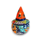 Talavera Jack - o' - Lantern | Mexican Pumpkin with Witches Hat Talavera Statue La Vie Bien Talavera Jack - o' - Lantern | Mexican Pumpkin with Witches Hat