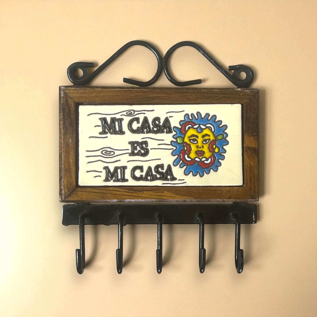 Talavera Key Holder | Handmade Mexican Wall Hook Mexican Key Holder La Vie Bien Talavera Key Holder | Handmade Mexican Wall Hook