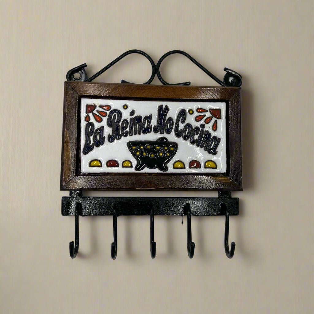 Talavera Key Holder | Handmade Mexican Wall Hook Mexican Key Holder La Vie Bien Talavera Key Holder | Handmade Mexican Wall Hook
