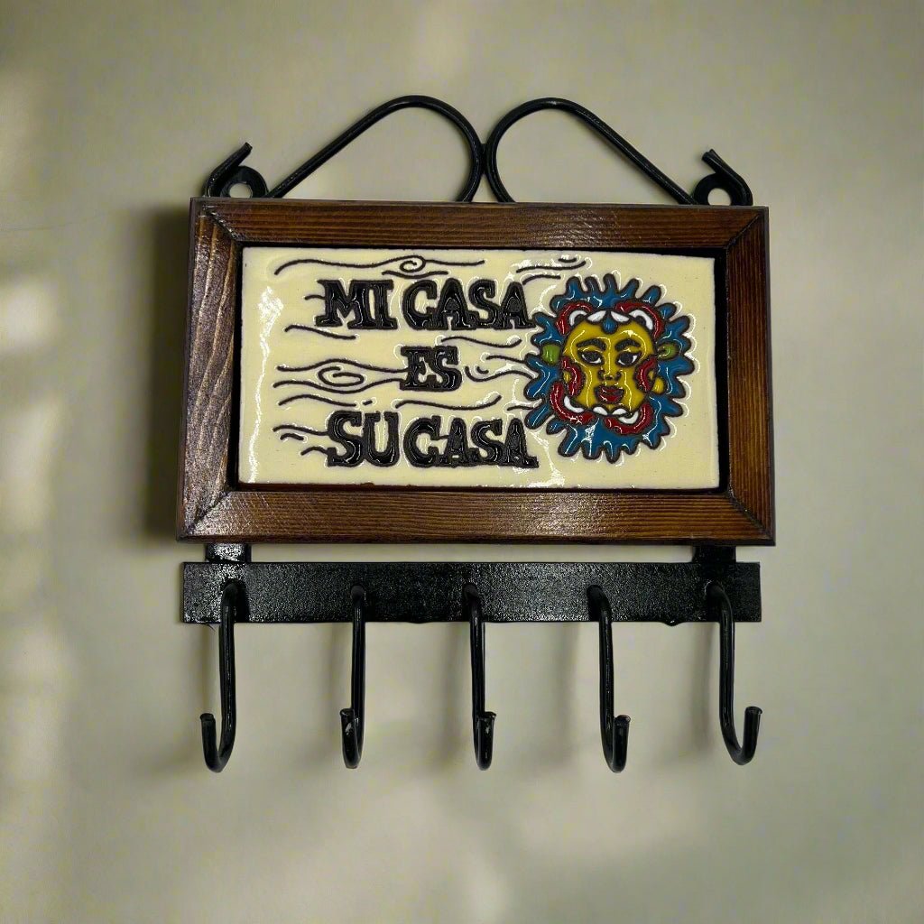 Talavera Key Holder | Handmade Mexican Wall Hook Mexican Key Holder La Vie Bien Talavera Key Holder | Handmade Mexican Wall Hook