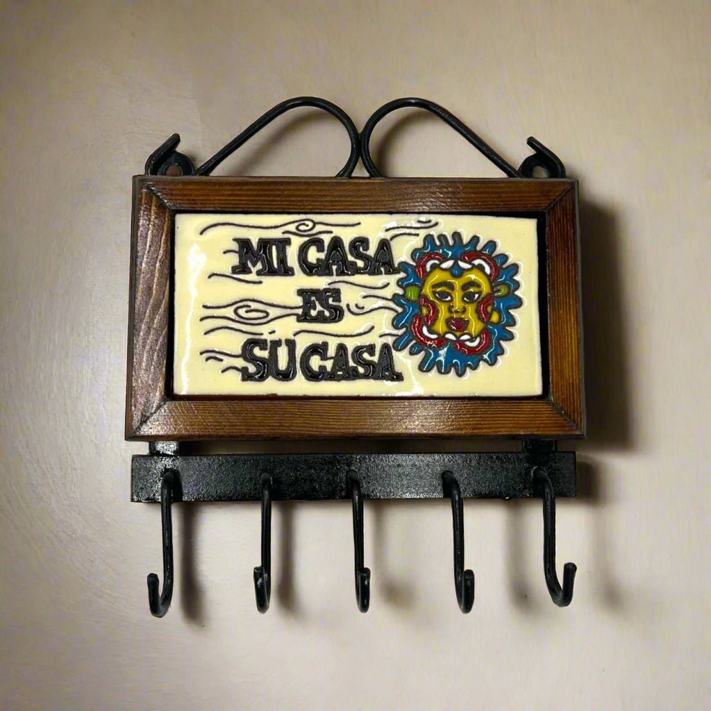 Talavera Key Holder | Handmade Mexican Wall Hook Mexican Key Holder La Vie Bien Talavera Key Holder | Handmade Mexican Wall Hook